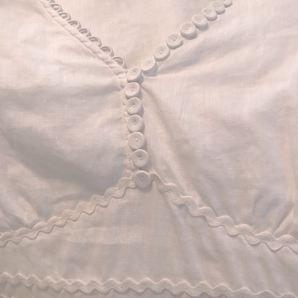 Vintage Anne Fontaine 100% Linen White Button Down Shirt Size 6 - Picture 5 of 8